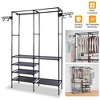 NewHome"Metal Garment Rack with Shelves for Shoes & Clothes – Freestanding Multifunctional Wardrobe"Black - 2 of 4