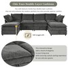 126" Modular U-Shaped Sectional Sofa Bed with Storage Seat & Faux Double-Layer Cushions - 4 of 4