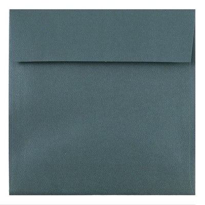 JAM Paper 6.5x6.5 Square Metallic Invitation Envelopes Malachite Deep Green 66927727