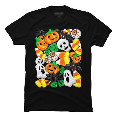 Men's Design By Humans Halloween Spooky Candies Party By BluedarkArt T-Shirt