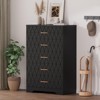 5 Drawer Tall Wood Dresser for Bedroom, Wooden Chest of Drawers with Gold Handles for Closet, Modern Storage Cabinet and Organizer Drawers - 2 of 4