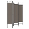 vidaXL Gray Room Divider, Foldable 5-Panel Room Partition, 78.7"x78.7", Durable and Breathable Polyester, Sunblock and Privacy - 4 of 4