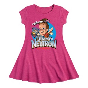 Girls' - Jimmy Neutron - Boy Genius Fit & Flair Cap Sleeve Dress - 1 of 2