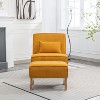Corduroy Accent Chair with Ottoman, Single Sofa with Walnut Wooden Leg for Living Room, BedRoom, Office - Maison Boucle - 2 of 4