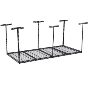 4X8FT Overhead Garage Storage Rack, Heavy-Duty Ceiling Mounted Metal Shelving - 1 of 4