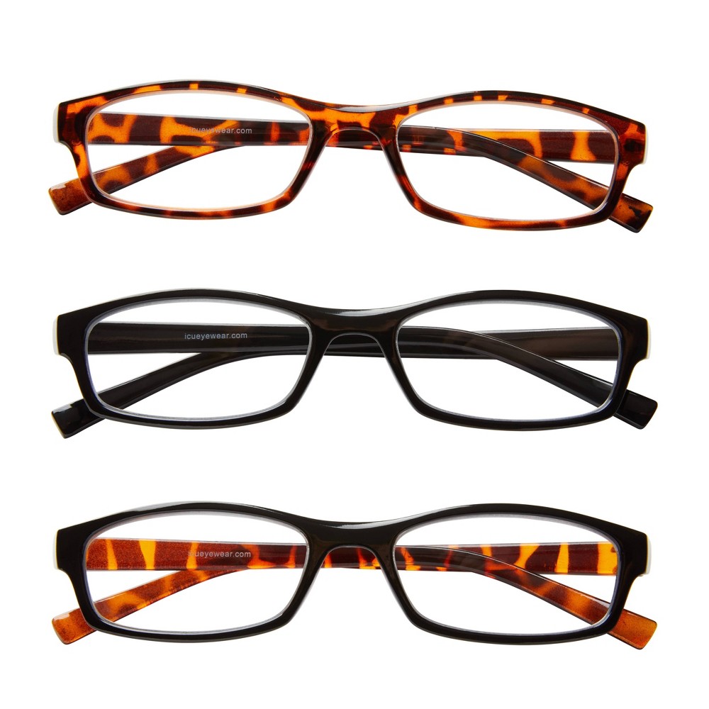 Photos - Glasses & Contact Lenses ICU Eyewear Oval Plastic Reading Glasses +2.25 - 3pk