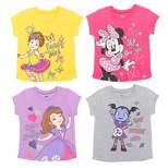 Disney Sofia the First Minnie Mouse Fancy Nancy Girls 4 Pack T-Shirts Toddler 