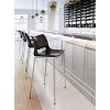 Zuo Modern Ace Barstool Set of 2, 40.9" H, Black Faux Leather, Silver Brushed Stainless Steel, Modern Ergonomic Design - 3 of 4