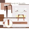 Swivel Dining Chairs Set Of 2 With PU Leather Seat, Mid Century Modern Bentwood Accent Chairs With 360 Degree Rotation-Maison Boucle - 3 of 4