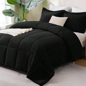 Queen Comforter Set, 3 - Piece, Box Stiched, Soft, Lightweight, All Seasons, 1 Down Alternative, 2 Pillow Shams - 1 of 4