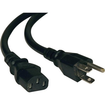 Tripp Lite 2ft Computer Power Cord Cable 5-15P to C13 Heavy Duty 15A 14AWG 2' - 14AWG 15A (NEMA 5-15P to IEC-320-C13) 2-ft.