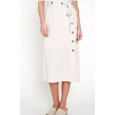 Women's Linen Button Up Skirt - mystree