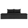 vidaXL Outdoor Poly Rattan Patio Lounge Chair - Black Sunbed with Adjustable Sides, Washable Cushions, Comfortable Waist Pillows, Powder-Coated Steel - 4 of 4
