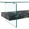 Maggift Patio End Tables, Modern Style Rectangular Dining Table, Glass Table Top, Suitable for Dining Room, Office, Lounge, Black, 43.3"*23.6"*16.7" - 4 of 4