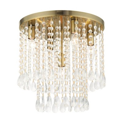Livex Lighting Elizabeth 5 - Light Flush Mount in  Antique Brass