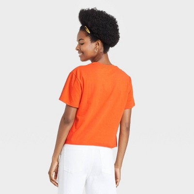 Every Child Matters Print Crewneck T-Shirts Casual Loose Fit Short Sleeve Comfy Tunic Blouse Women Summer Orange Tops 