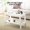 Coffee Table, Small Living Room Tables, 2-Tier Rustic Coffee Table for Living Room, Modern Farmhouse Rectangular Wood Table for Home - 4 of 4