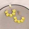 SOHI Women's Yellow Flower Drop Earrings - 2 of 3