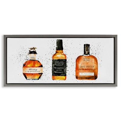 Stupell Industries Funny Phrases Whiskey Bottles, 31" x 14"