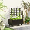 Outsunny Wooden Garden Planter with Trellis and Wheels, Freestanding Garden Box for Garden, Patio, Balcony - 2 of 4