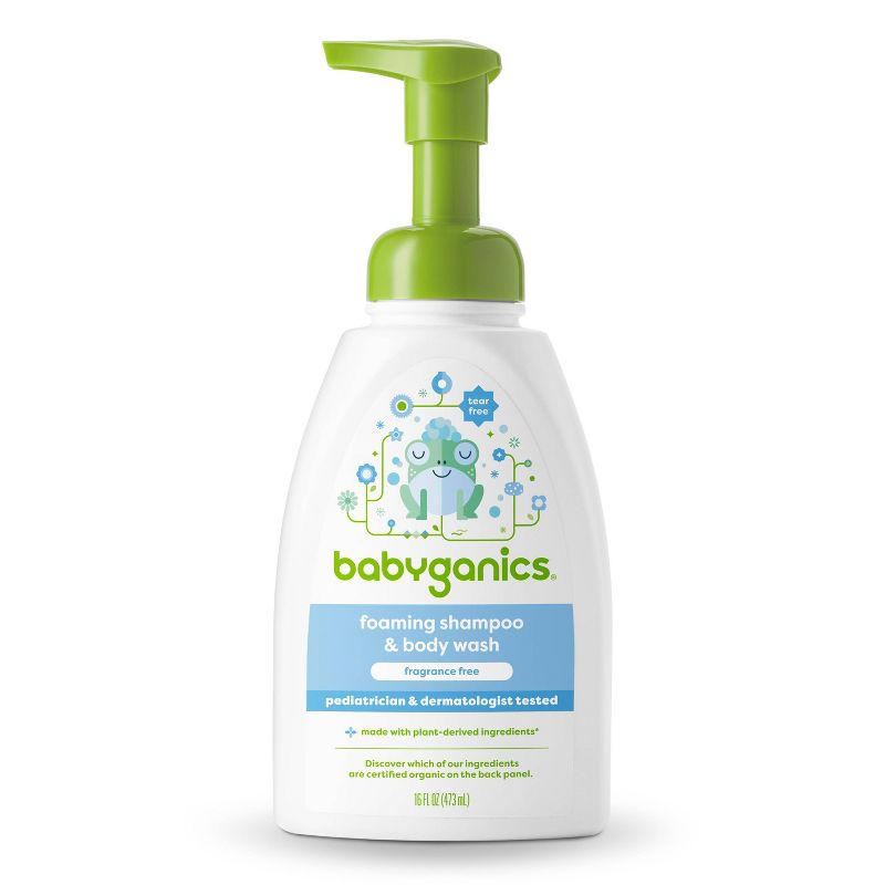 Babyganics Baby Shampoo + Body Wash Pump Bottle Fragrance Free - 16 fl oz Packaging May Vary, 1 of 10