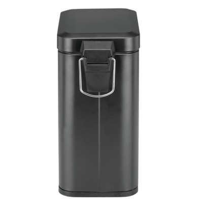 Black Stainless Steel Rectangular Pedal Kitchen Wastebasket