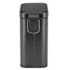 iDESIGN Rectangle Step Can Black: Metal Bathroom Wastebasket, 5L Capacity, Solid Pattern, 11.75" Height - 2 of 4