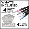 BODYMARK Festival Pack, Temporary Tattoo Marker, 4-Count Marker Set, 7 Stencils - 2 of 4