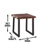 Syemin End Tables Rustic 2-Tier Side Table with Storage Shelf, Narrow Nightstand, Minimalist Accent Table, Farmhouse End Table, Brown, 22"*22"*24.25" - 4 of 4