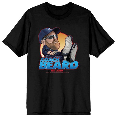 Ted Lasso Coach Beard Crew Neck Short Sleeve Men's Black T-shirt-3XL