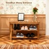 Acacia Wood Shoe Bench, 2-Tier Shoe Rack Organizer for Entryway or Bathroom, Holds 200 lbs, 27.6"L x 11"W x 17.8"H, Durable & Easy to Assemble - 3 of 4