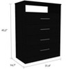 CAVINAS 4-Drawer Dresser with 1 Shelf,Modern Chest of Drawers with Metal Handles,Dresser with Spacious Storage for Bedroom,Entryway,Black - 4 of 4