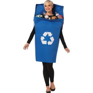Imposta Costumes Adult Recycling Can Costume Bodysuit Blue One Size - 1 of 4