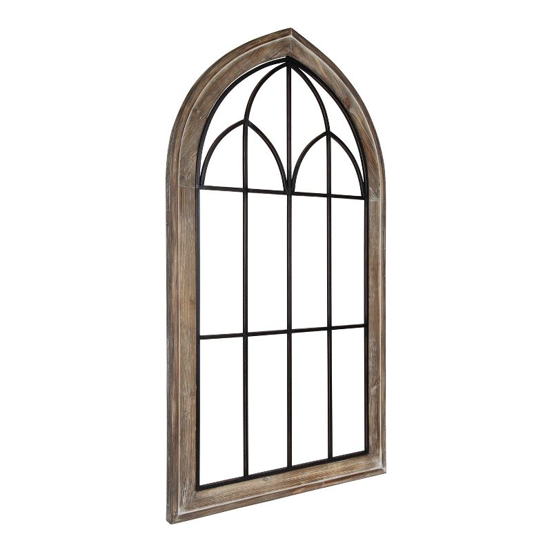 27&#34; x 48&#34; Rennel Window Pane Arch Wall Decor Rustic Brown - Kate and Laurel, 3 of 7