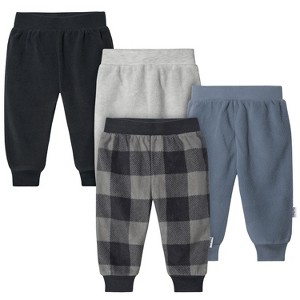 Gerber Baby Boys' and Girls' Fleece Pants, 4-Pack - 1 of 4