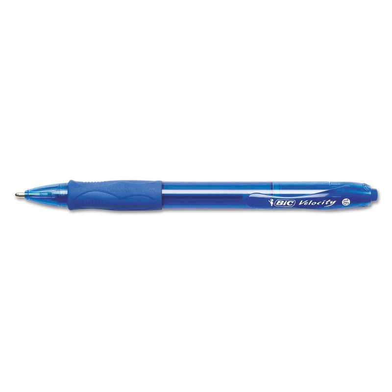 Bic Velocity Retractable Ballpoint Pen Blue Ink 1.6mm Bold Dozen VLGB11BE, 2 of 9