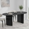Lirago 67" Nordic Style Oval Dining Table - for 6 People 67*33.5 Black - 4 of 4