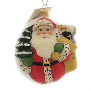 Vaillancourt Folk Art 3.75 In Santa W/ Snowsuit Baby Vaillancourt Jingle Ball Tree Ornaments - 1 of 3