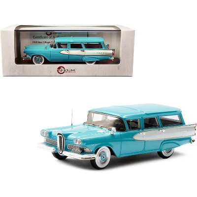 1958 Edsel Villager Four Door Station Wagon Blue with White Stripe Limited Edition to 250 pieces 1/43 Model Car by Esval Models