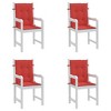 vidaXL Garden Lowback Chair Cushions 4 pcs Red 39.4 in.x19.7 in.x1.2 in. Oxford Fabric - 4 of 4
