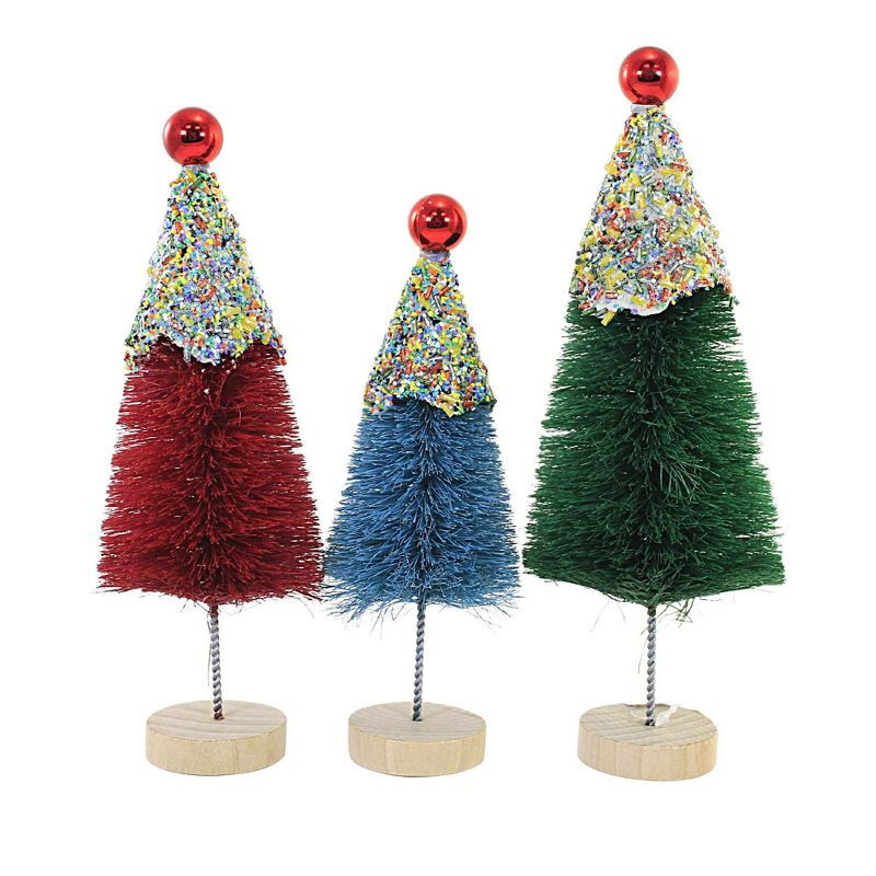 Christmas " Sprinkled Bottle Brush Trees Cupcake St/3 Bethany Lowe Designs, Inc.  -  Decorative Figurines, 3 of 4