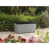 Keter 90 gal Novel Resin Deck Box Gray: Weatherproof Outdoor Storage, Lockable Lid - 3 of 4