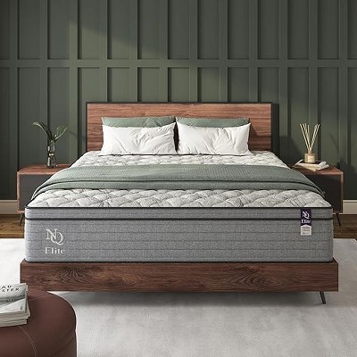 NapQueen Elite Series Machka Mattress, 10 Inch Cooling Gel Memory Foam, Hybrid Mattress in a Box with Individual Pocket Spring, Made in USA