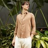 Campus Sutra Men Men's Tan Brown Halo Striped Shirt - 2 of 4