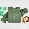Simply Sage Market Women's Graphic Sweatshirt Embroidered Irish Varsity Clover St. Patrick's Day - White Ink - 3 of 3