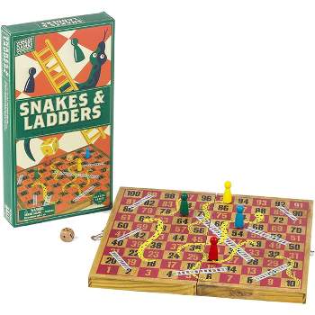 Professor Puzzle USA, Inc. Snakes and Ladders | Classic Wooden Family Board Game