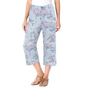 Woman Within Petite Stretch Denim Five-Pocket Capri Jeans - 1 of 3