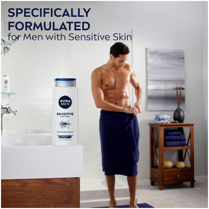 Nivea Men Sensitive Body Wash with Bamboo Extract - 16.9 fl oz, 5 of 13