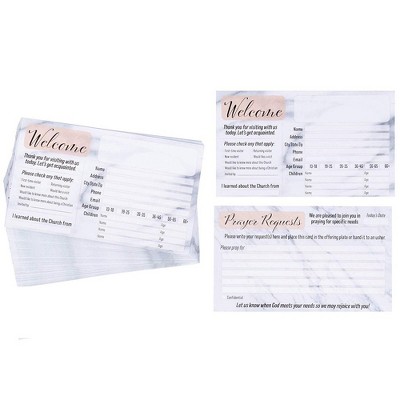 Prayer Request and Church Visitor Cards in Marble Design (3 x 5 In, 100-Pack)