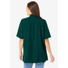 Woman Within Plus Size Short-Sleeve Peachskin Button-Front Shirt - 3 of 4